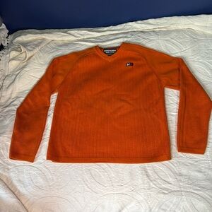 Abercrombie & Fitch Orange V-Neck Sweater